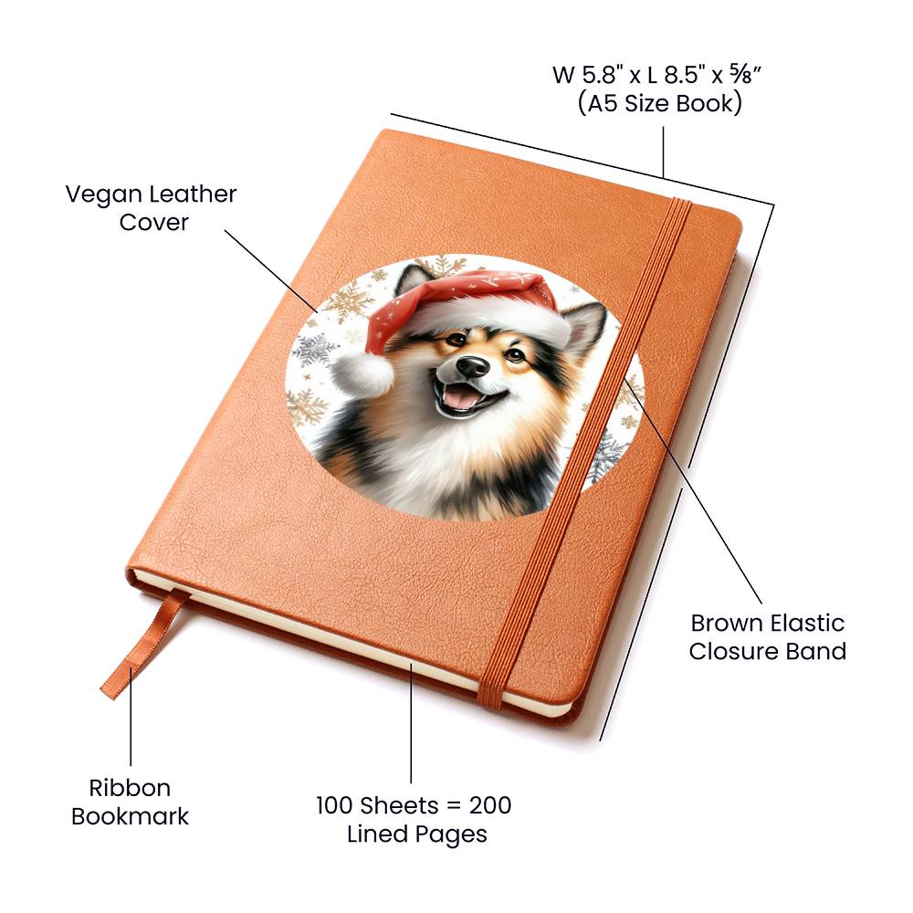 Christmas Dog - Norwegian Buhund - Vegan Leather Journal