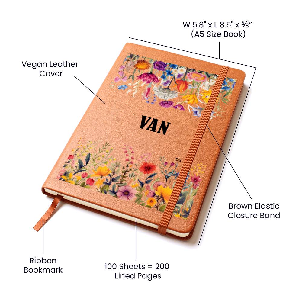 Van (Botanical Blooms) - Vegan Leather Journal