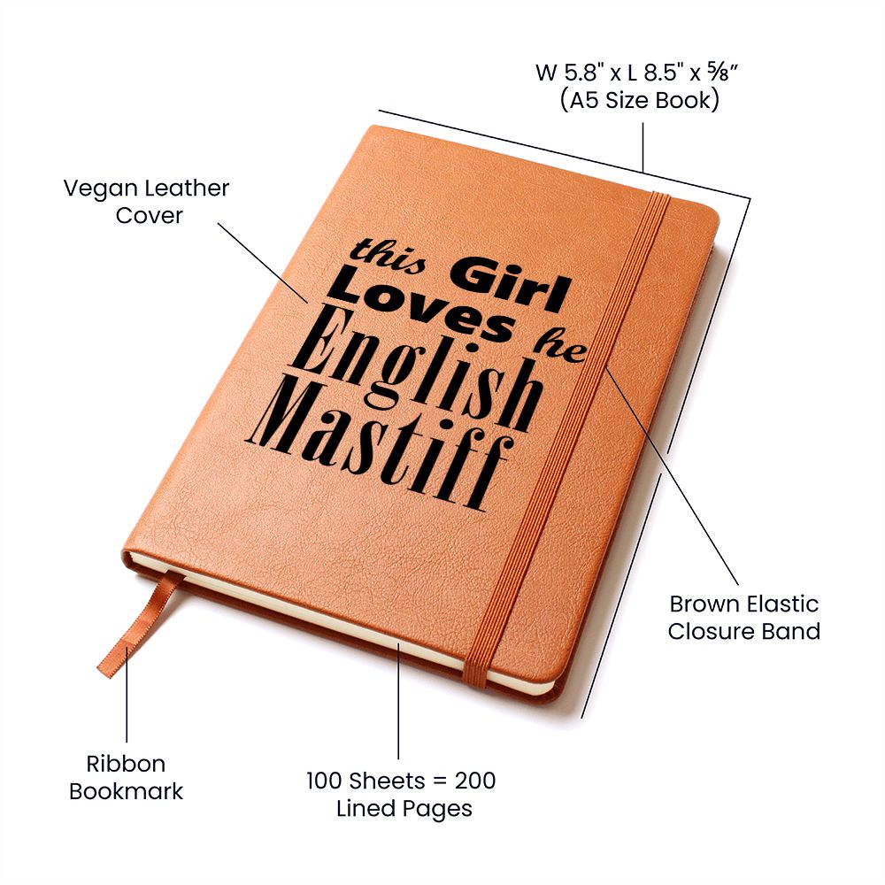 English Mastiff - Vegan Leather Journal