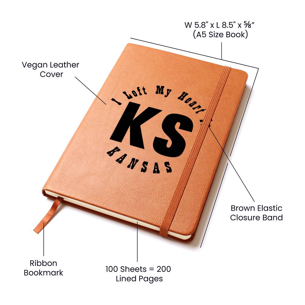 Heart In Kansas v01 - Vegan Leather Journal