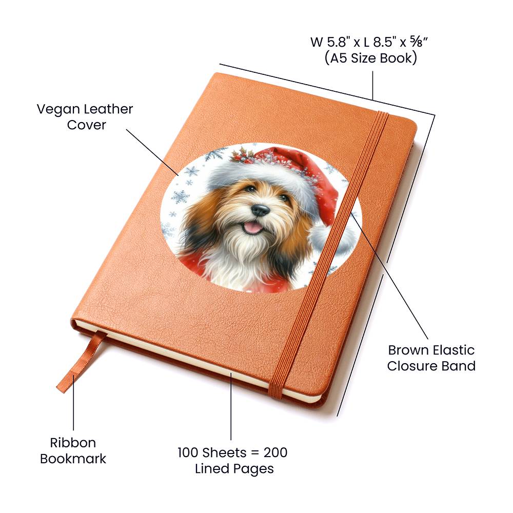 Christmas Dog - Petit Basset Griffon Vendeen - Vegan Leather Journal