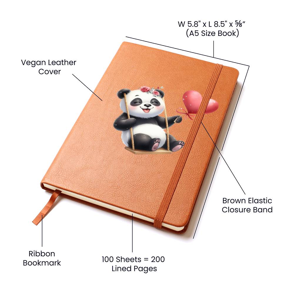 Valentine's Day Panda 015 - Vegan Leather Journal