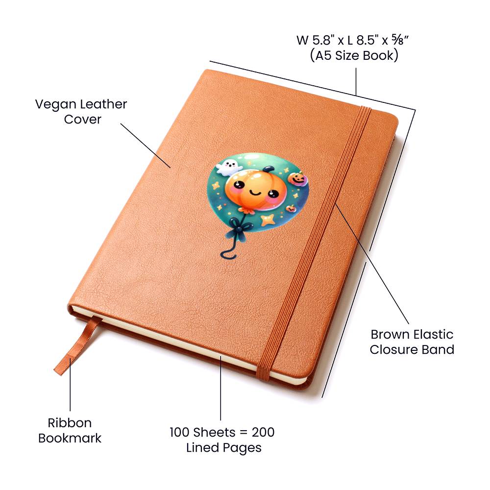 Cute Halloween Sticker 107 - Vegan Leather Journal