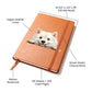 American Eskimo Dog Peeking - Vegan Leather Journal
