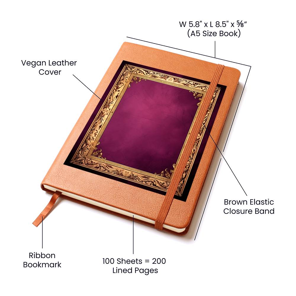 Ornate Gold Cover 030 - Vegan Leather Journal
