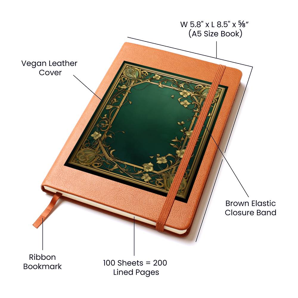 Ornate Gold Cover 034 - Vegan Leather Journal