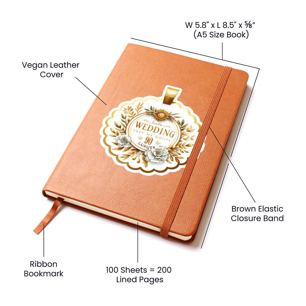 Luxury Wedding Decor Sticker 047 - Vegan Leather Journal