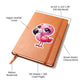 Cute Flamingo sticker 52 - Vegan Leather Journal