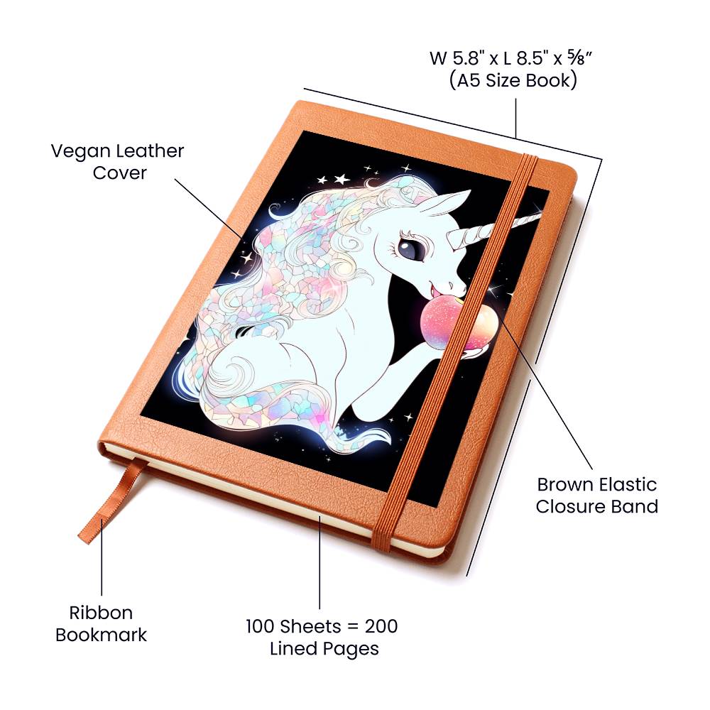 Cute Unicorn 011 - Vegan Leather Journal