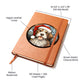 Dog Stained Glass Christmas Design 021 - Vegan Leather Journal