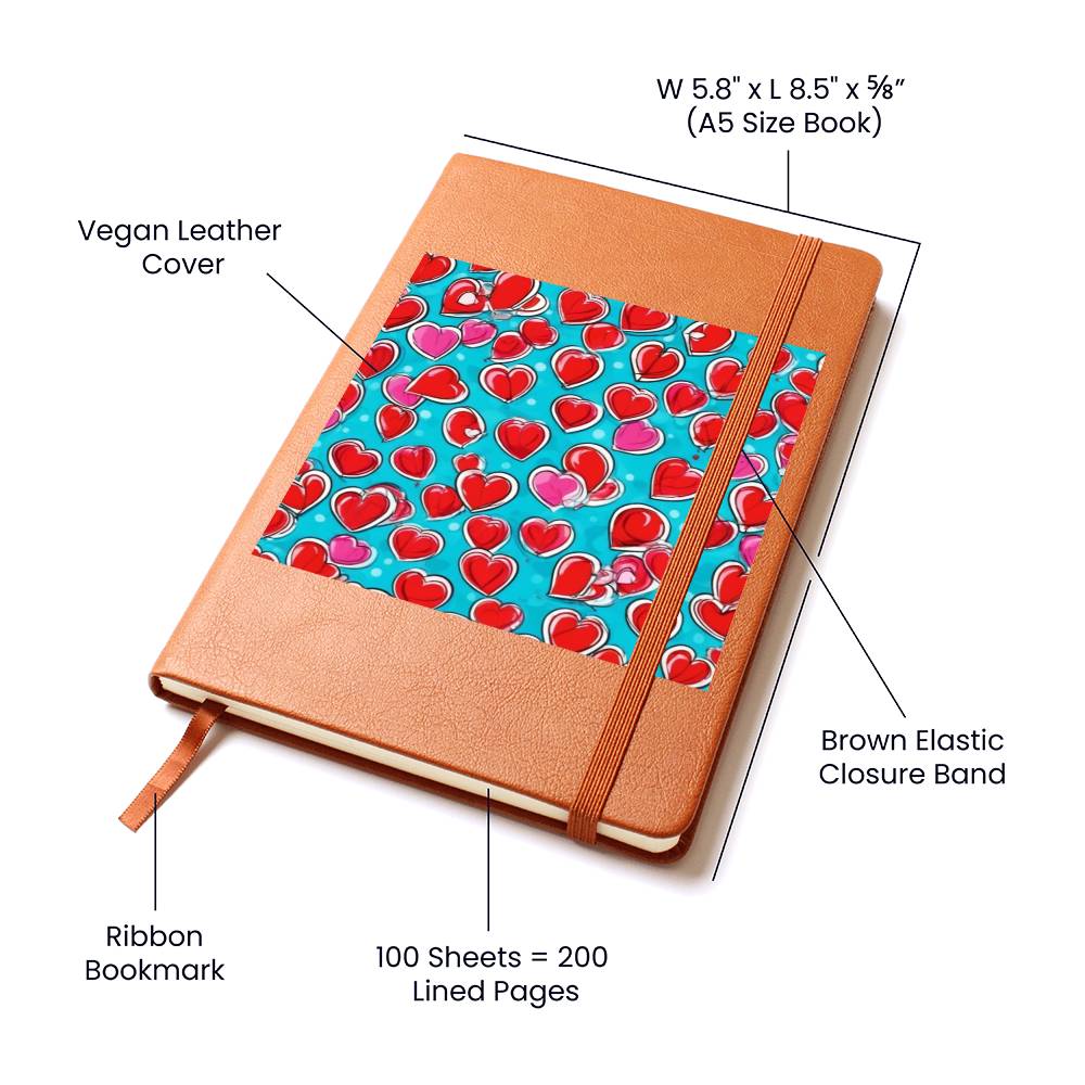 Valentine's Day Pop Art 05 - Vegan Leather Journal