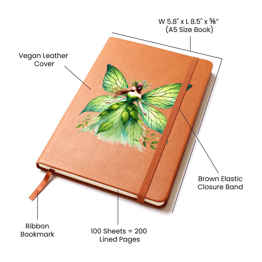 Magical Nature Forest Fairy 18 - Vegan Leather Journal