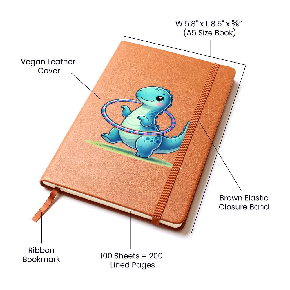 Colorful Baby Dinosaur 035 - Vegan Leather Journal