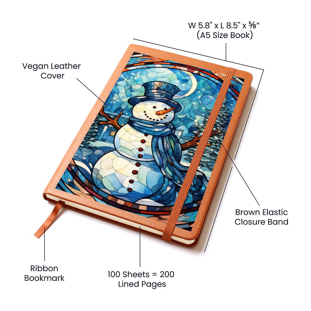 Christmas Stained Glass Design 002 - Vegan Leather Journal
