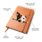 Miniature Bull Terrier Peeking - Vegan Leather Journal