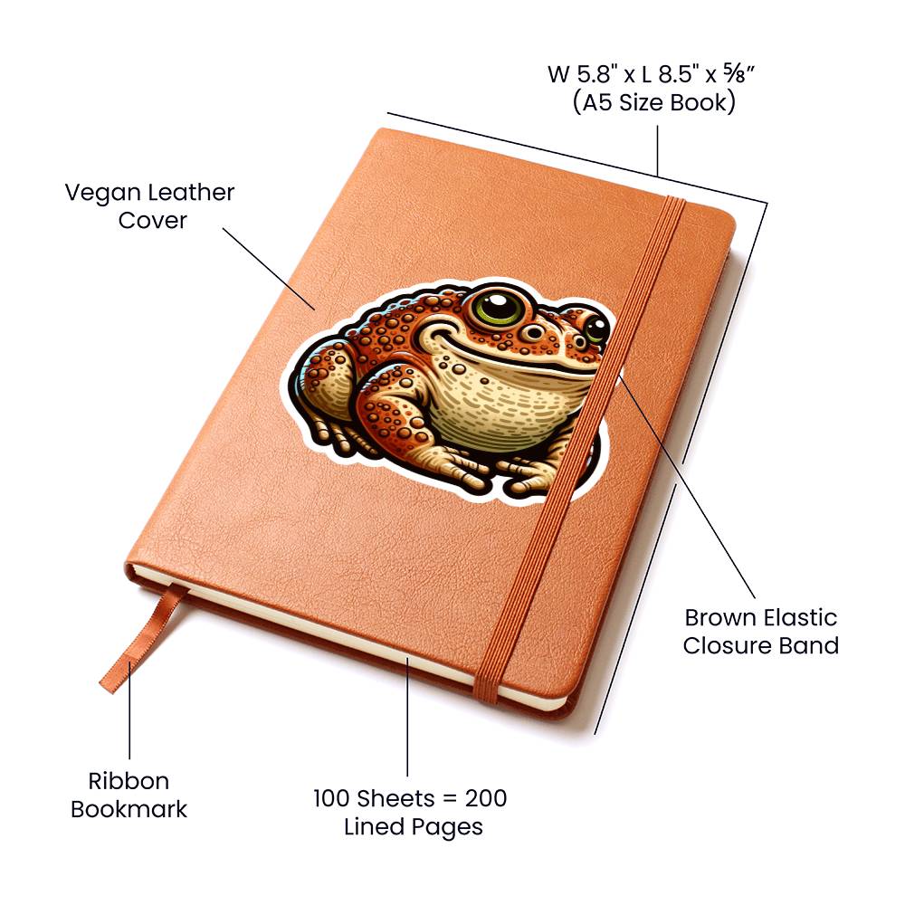 Cute Toad sticker 195 - Vegan Leather Journal