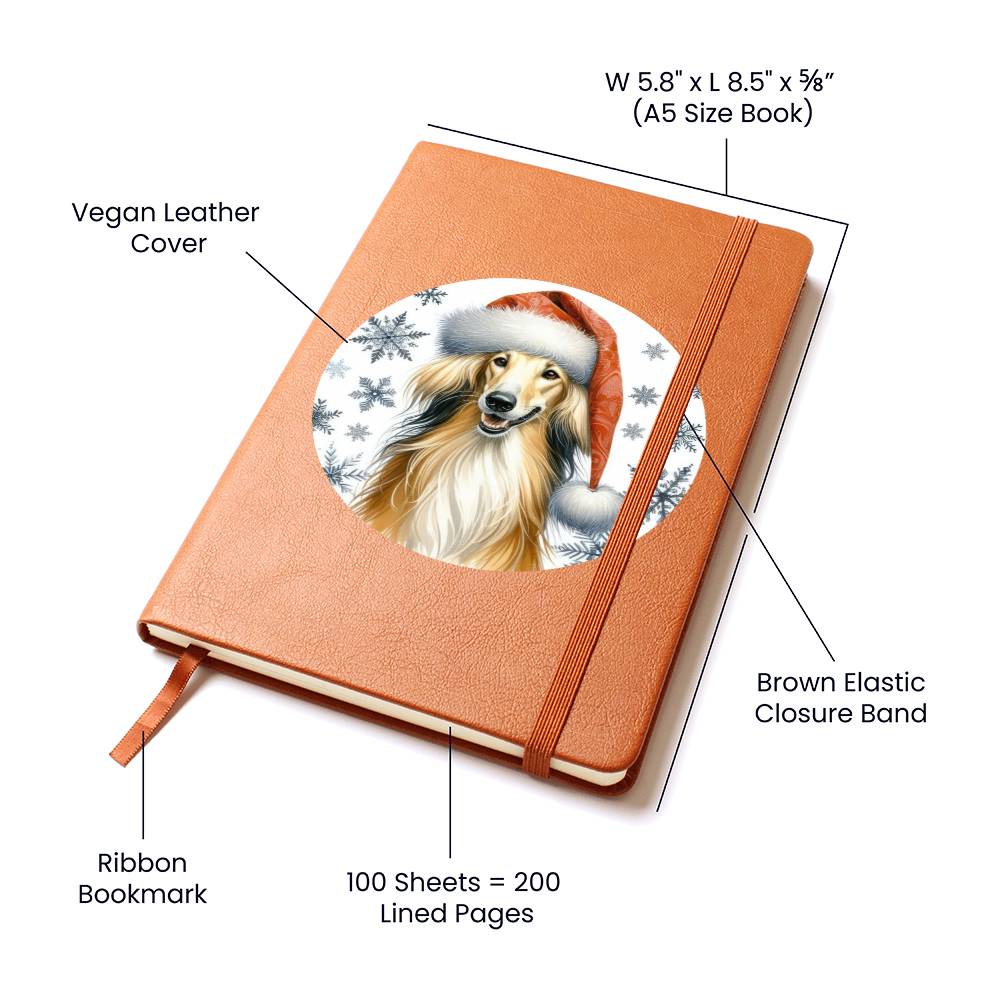 Christmas Dog - Saluki - Vegan Leather Journal