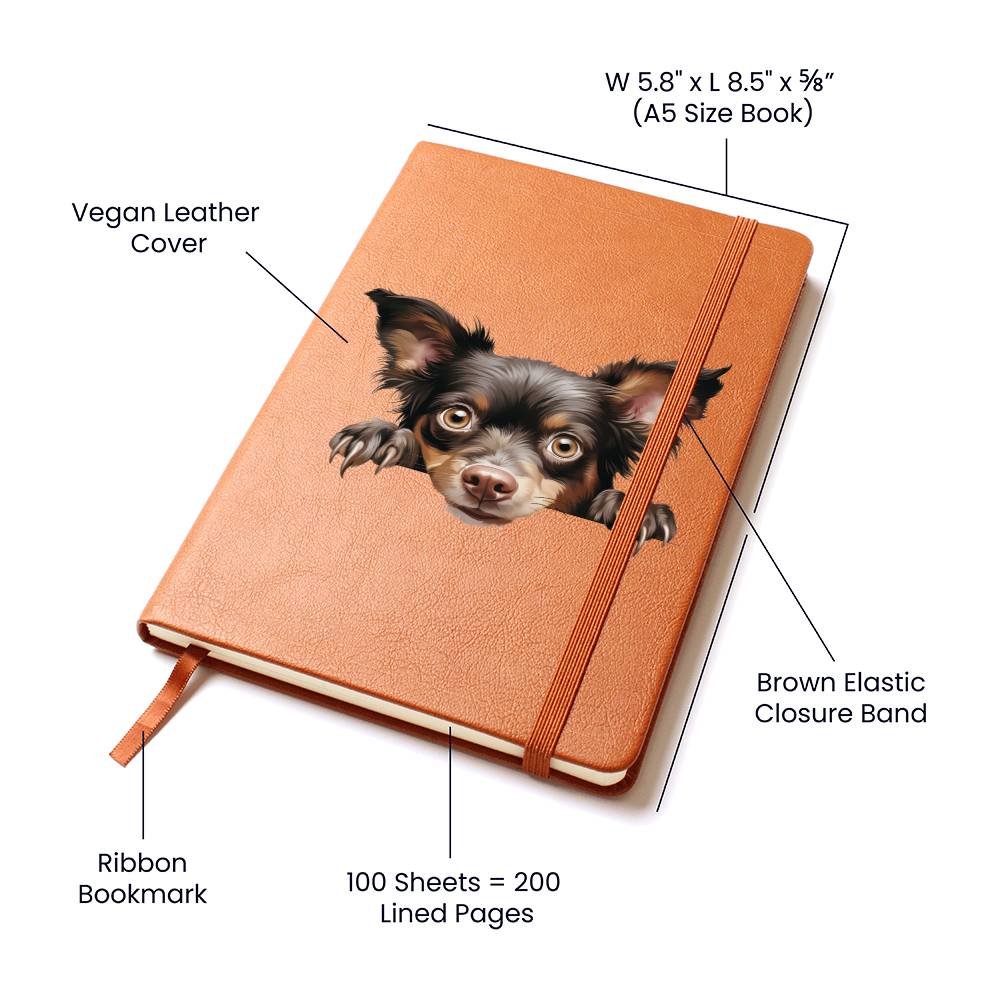 Mudi Peeking - Vegan Leather Journal