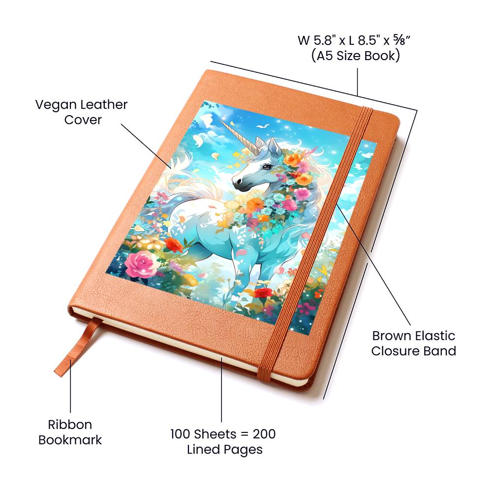 Cute Unicorn 003 - Vegan Leather Journal