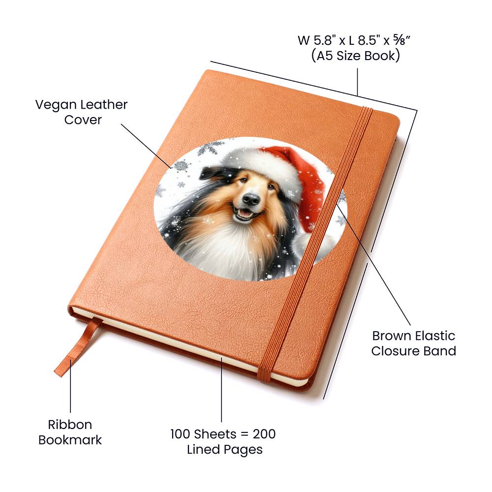 Christmas Dog - Croatian Sheepdog - Vegan Leather Journal