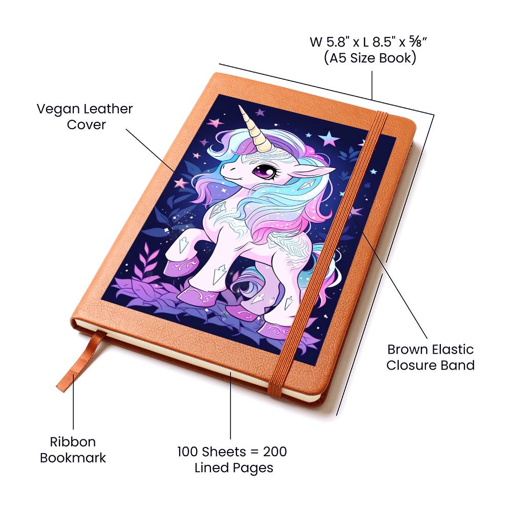 Cute Unicorn 063 - Vegan Leather Journal