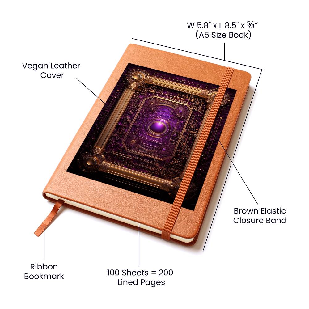 Ornate Gold Cover 028 - Vegan Leather Journal