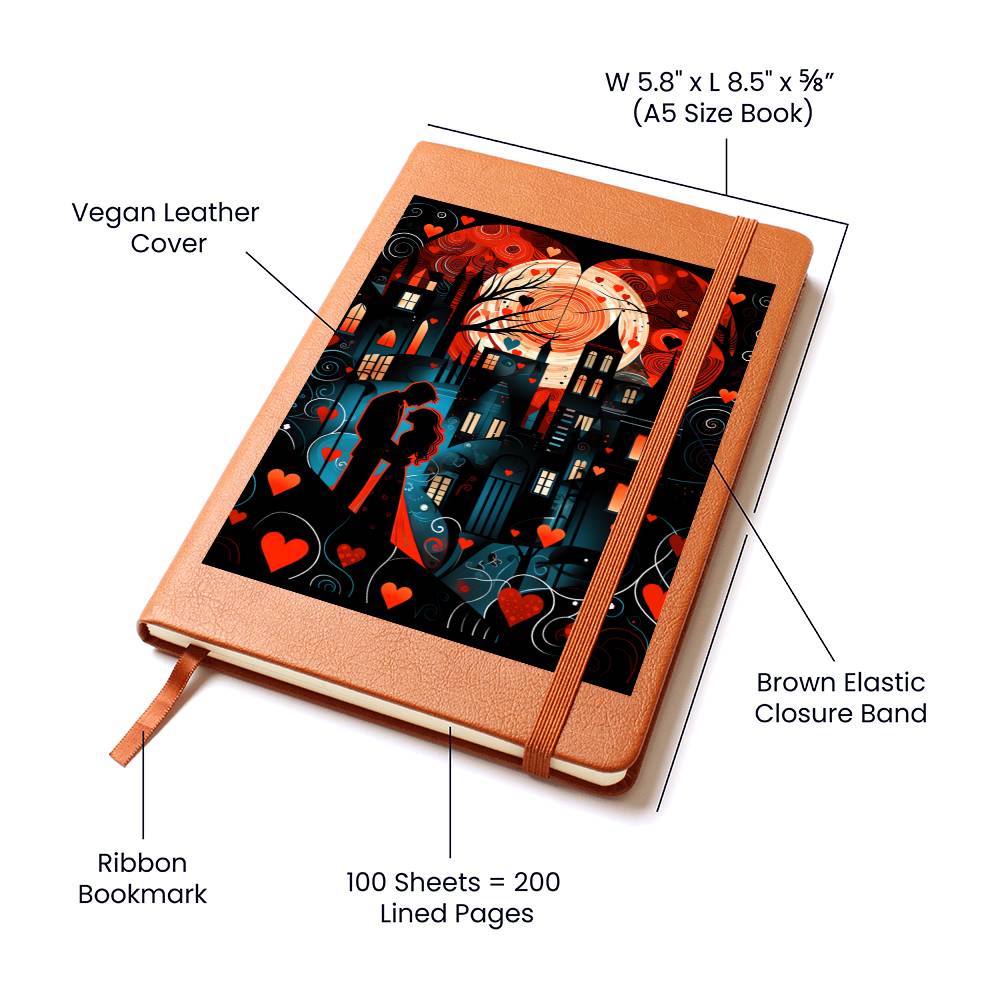 Valentine's Day Art 444 - Vegan Leather Journal