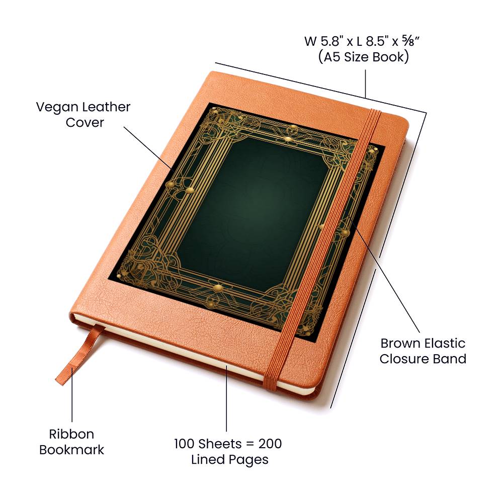 Ornate Gold Cover 097 - Vegan Leather Journal