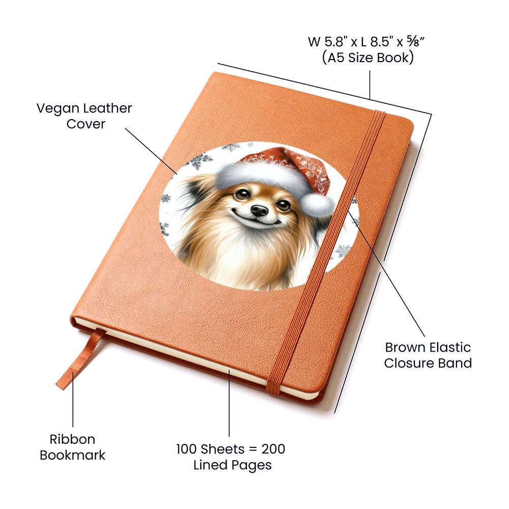 Christmas Dog - Russian Toy - Vegan Leather Journal