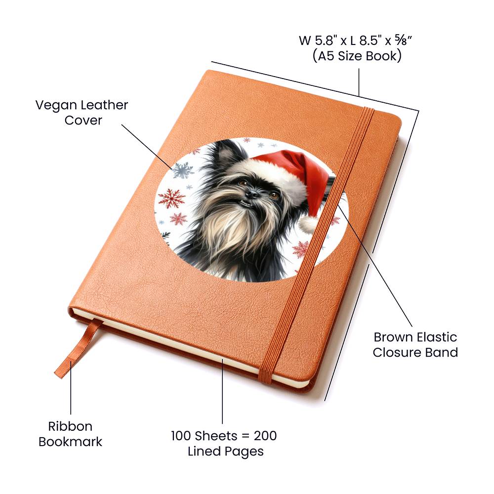 Christmas Dog - Affenpinscher - Vegan Leather Journal