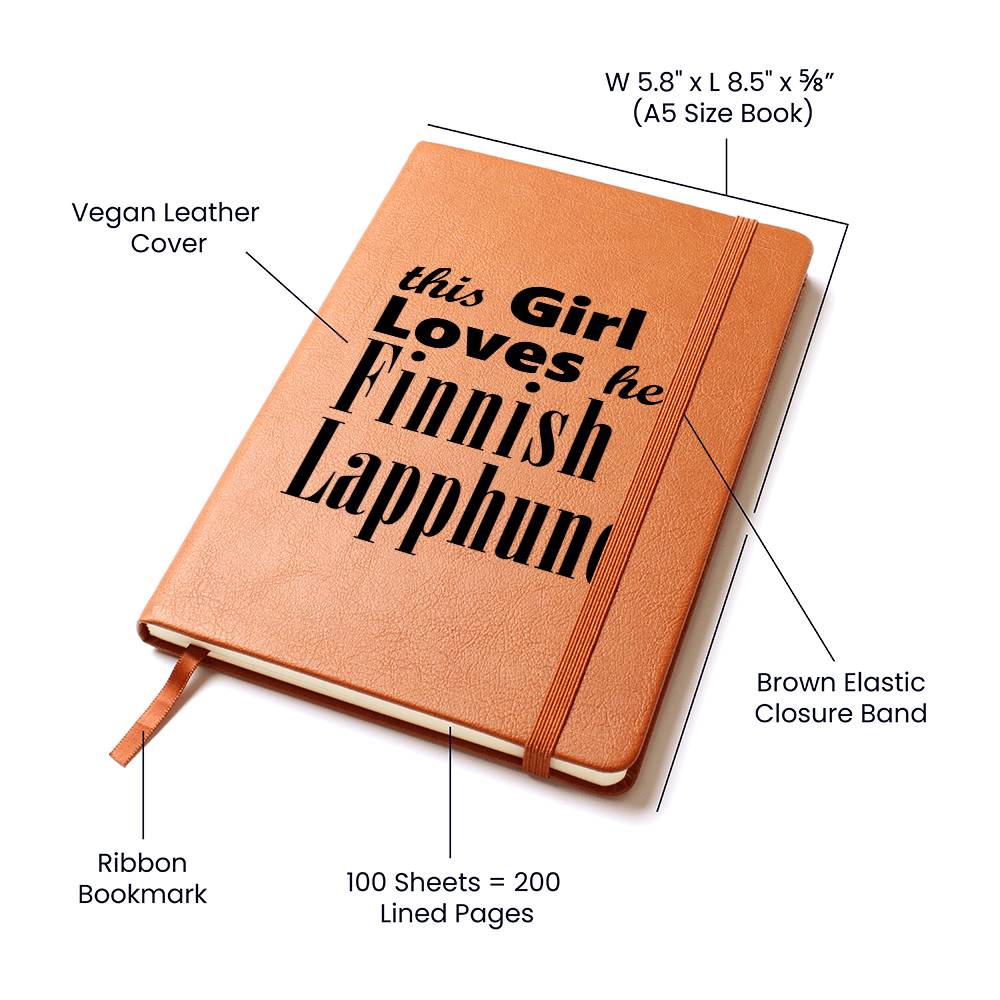 Finnish Lapphund - Vegan Leather Journal