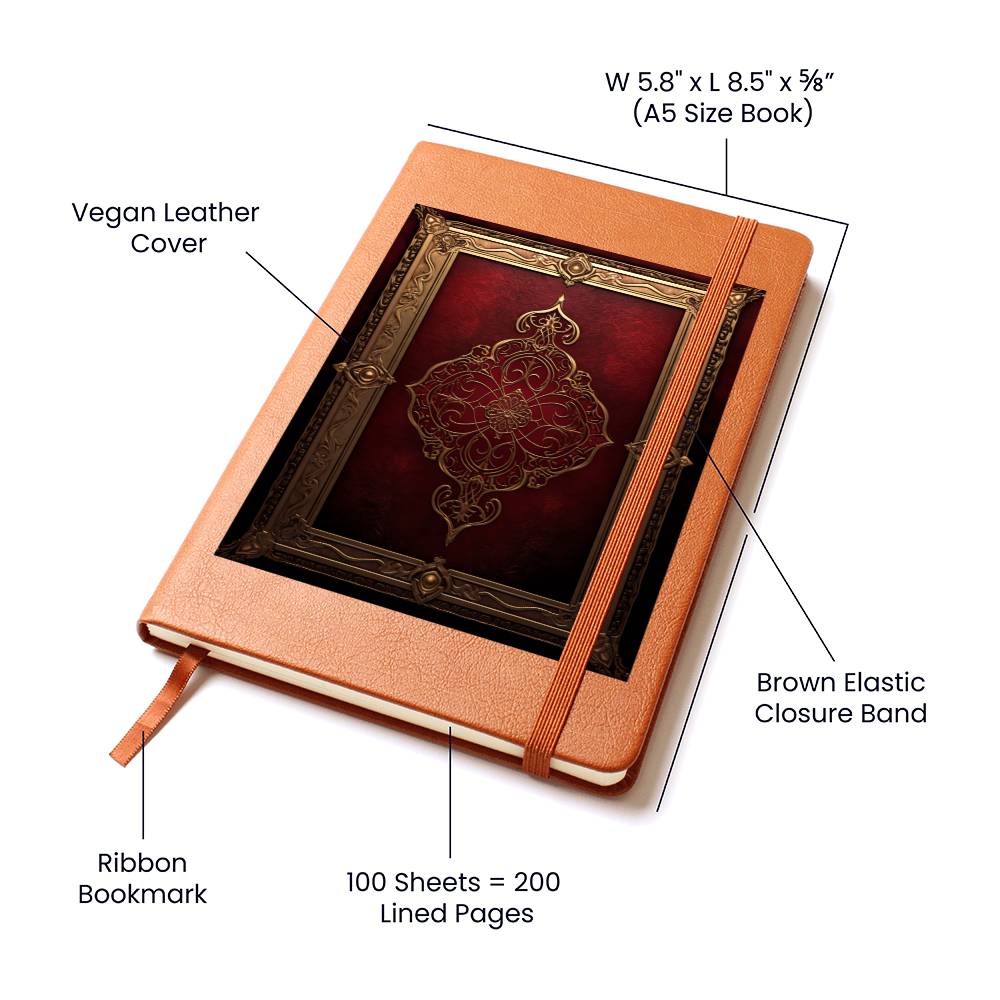 Ornate Gold Cover 037 - Vegan Leather Journal
