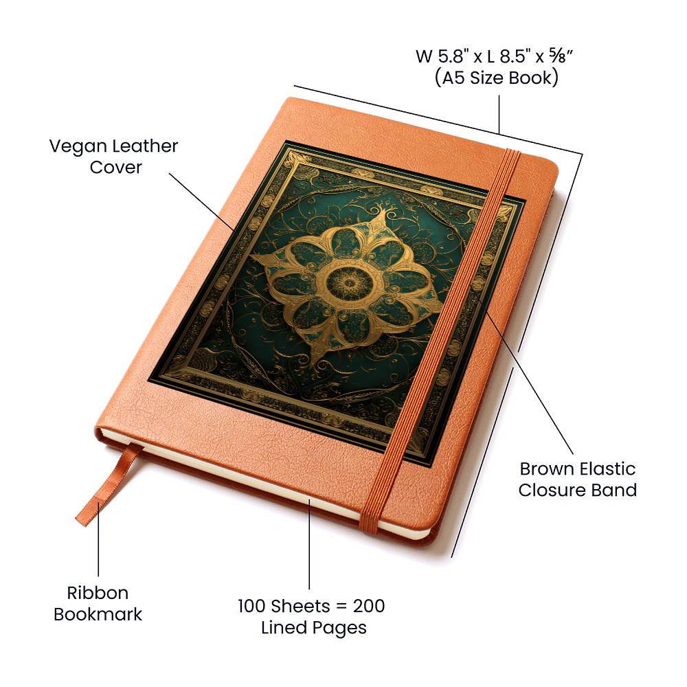 Ornate Gold Cover 107 - Vegan Leather Journal