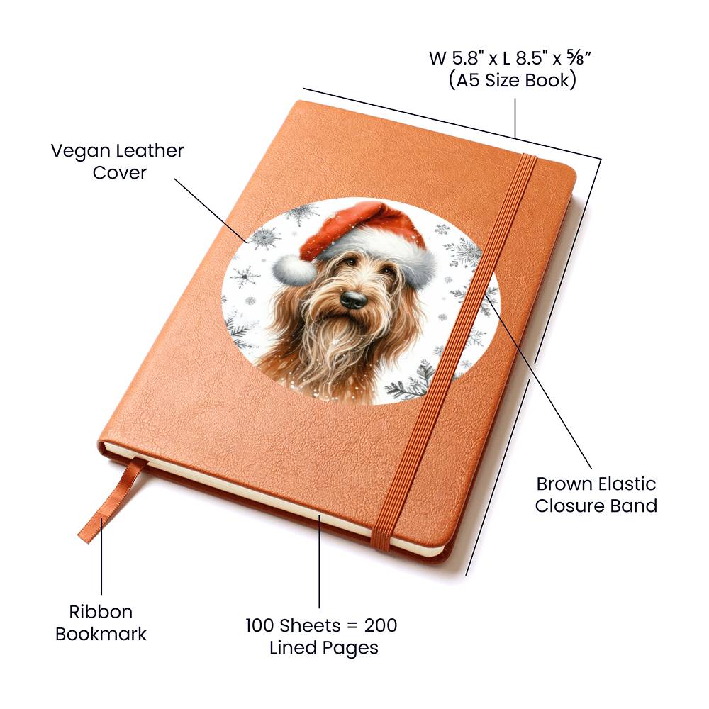 Christmas Dog - Spinone Italiano - Vegan Leather Journal