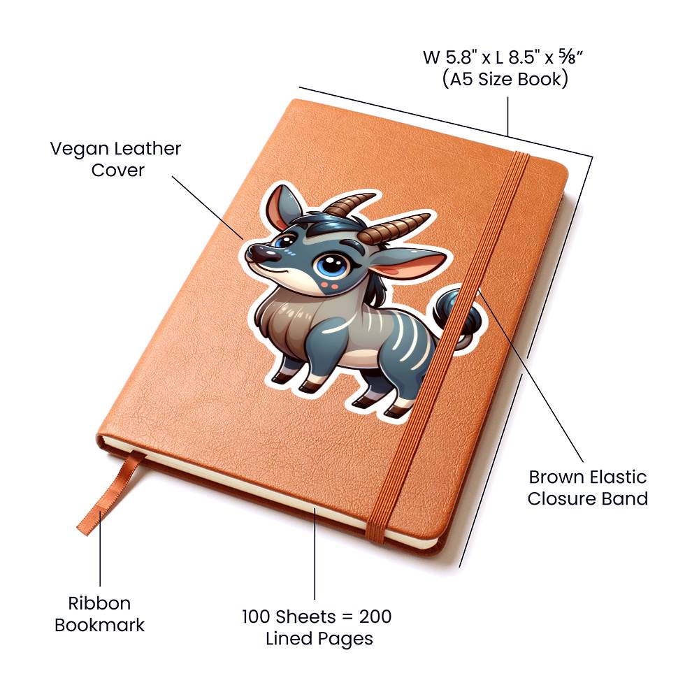 Cute Nilgai sticker 102 - Vegan Leather Journal