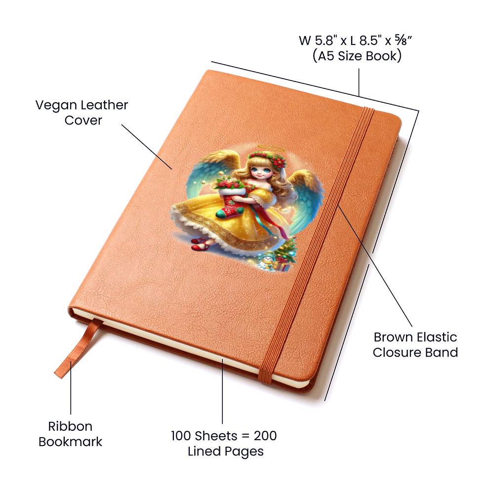Cute Christmas Angel 009 - Vegan Leather Journal