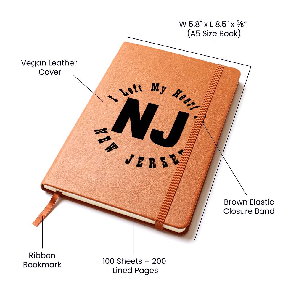 Heart In New Jersey v01 - Vegan Leather Journal