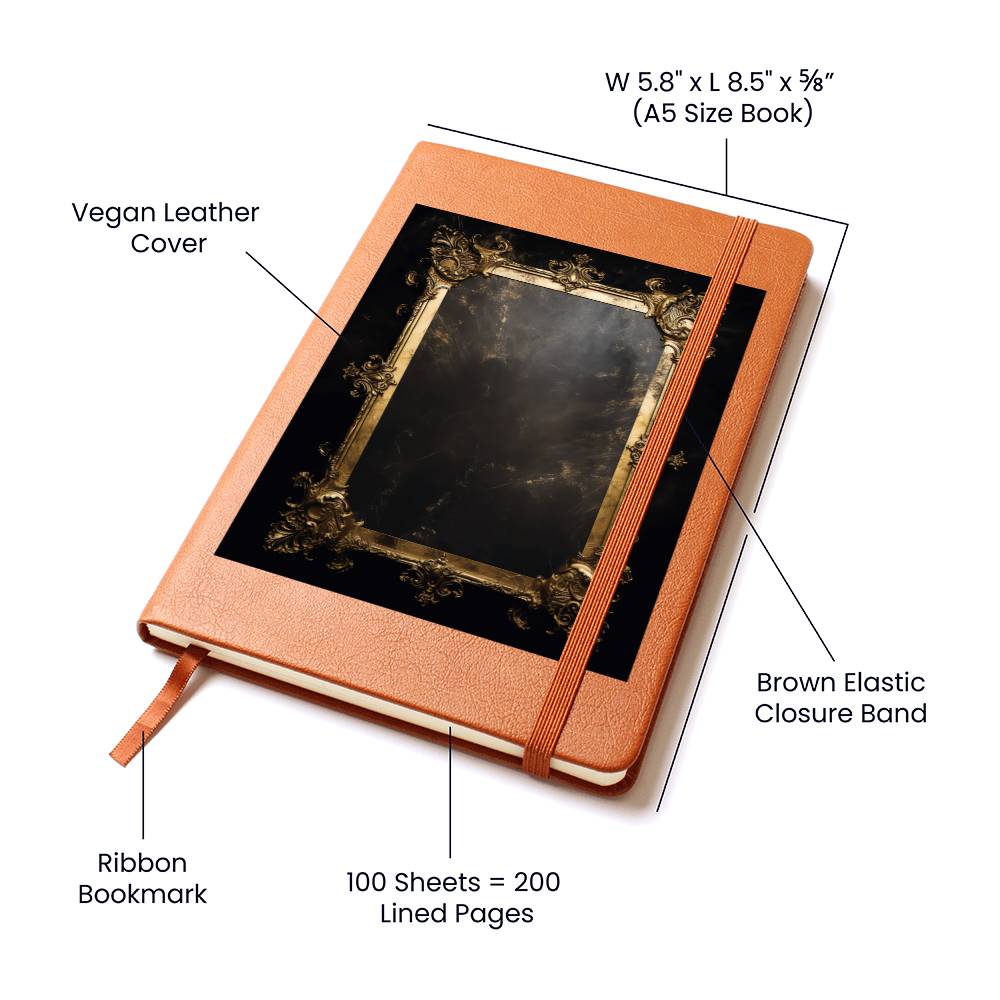Ornate Gold Cover 027 - Vegan Leather Journal