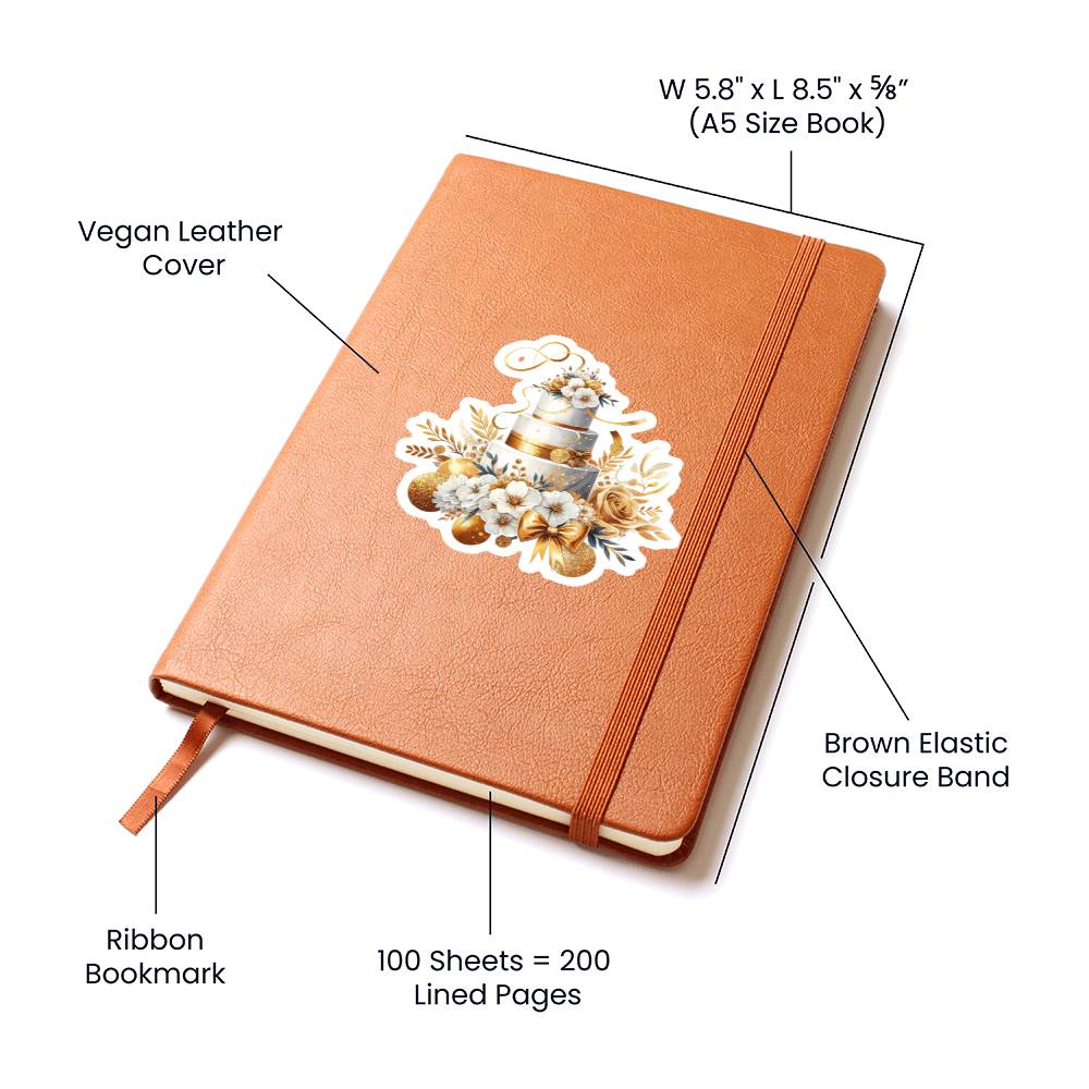 Luxury Wedding Decor Sticker 009 - Vegan Leather Journal