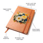Floral Flower Wreath 042 - Vegan Leather Journal