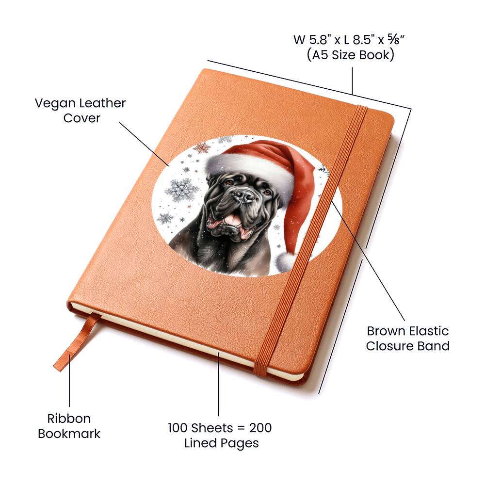 Christmas Dog - Cane Corso - Vegan Leather Journal