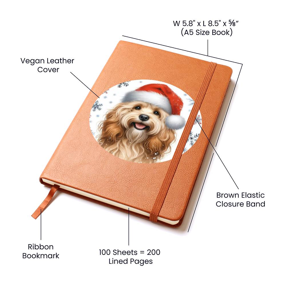 Christmas Dog - Cockapoo - Vegan Leather Journal
