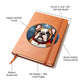 Dog Stained Glass Christmas Design 017 - Vegan Leather Journal