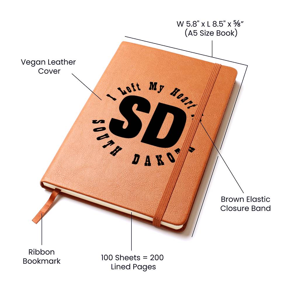 Heart In South Dakota v01 - Vegan Leather Journal