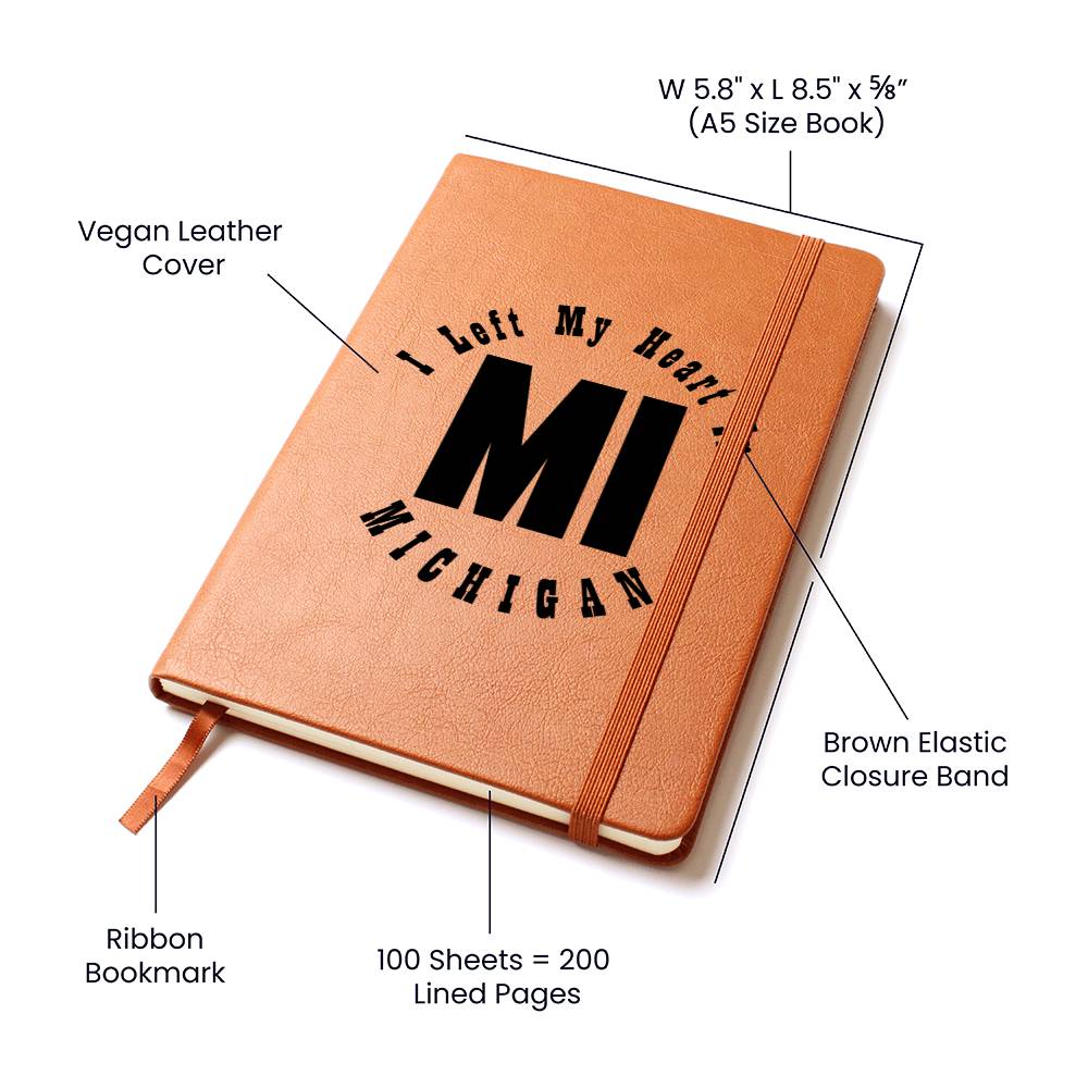 Heart In Michigan v01 - Vegan Leather Journal
