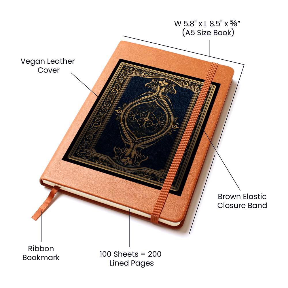 Ornate Gold Cover 052 - Vegan Leather Journal
