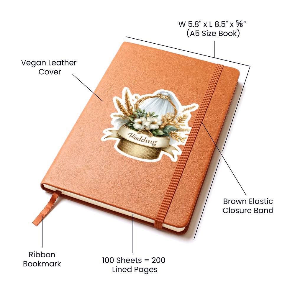 Luxury Wedding Decor Sticker 064 - Vegan Leather Journal