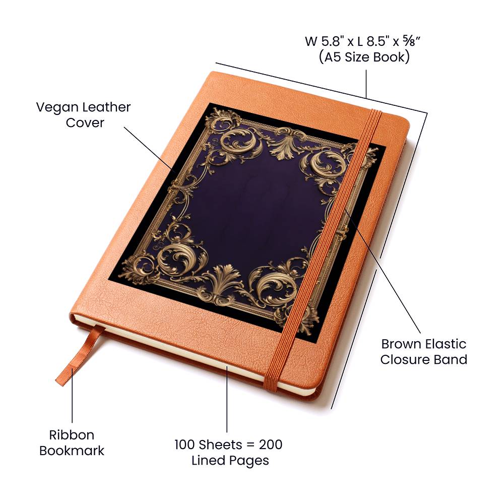 Ornate Gold Cover 095 - Vegan Leather Journal