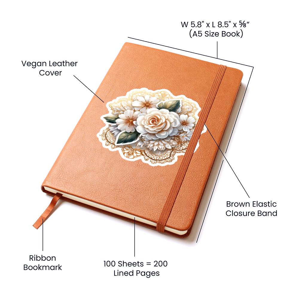 Luxury Wedding Decor Sticker 061 - Vegan Leather Journal