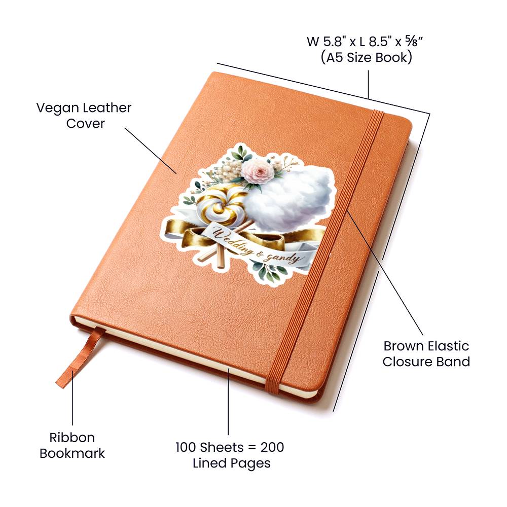 Luxury Wedding Decor Sticker 055 - Vegan Leather Journal